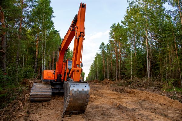 Backhoe Land Clearing in Lawrence
